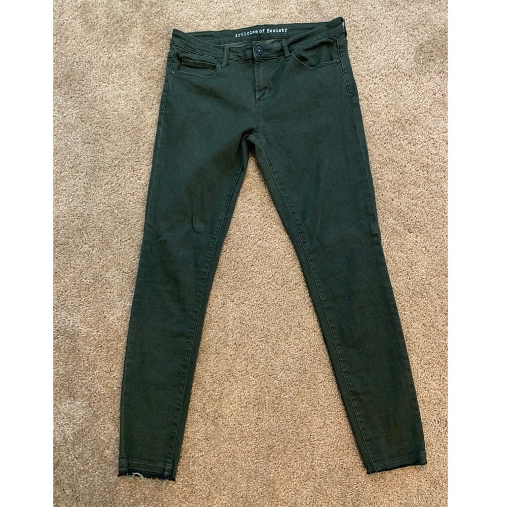 Dark green pants. Articles of Society.